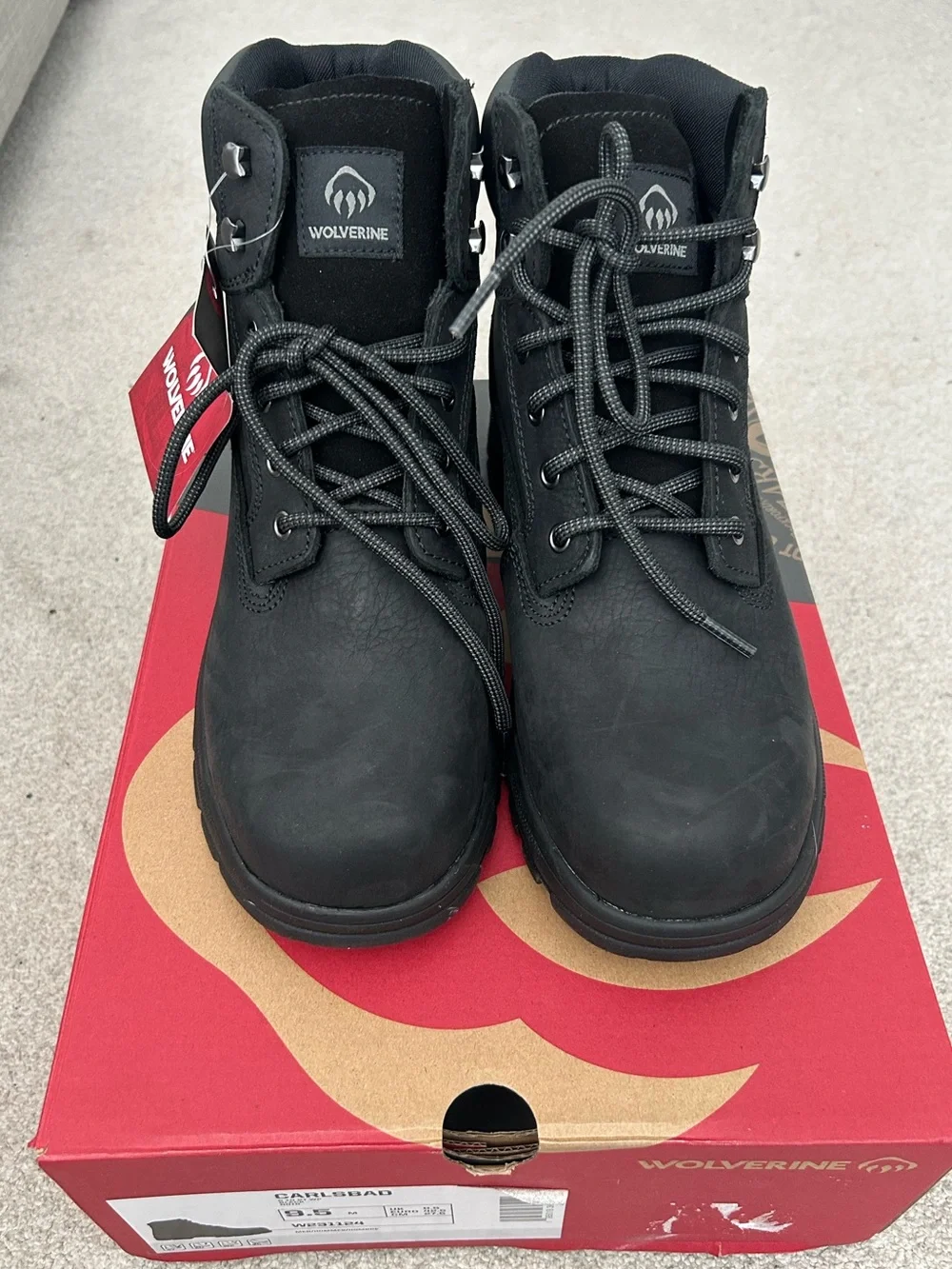 Wolverine Black Lace-Up Men’s Work Boots